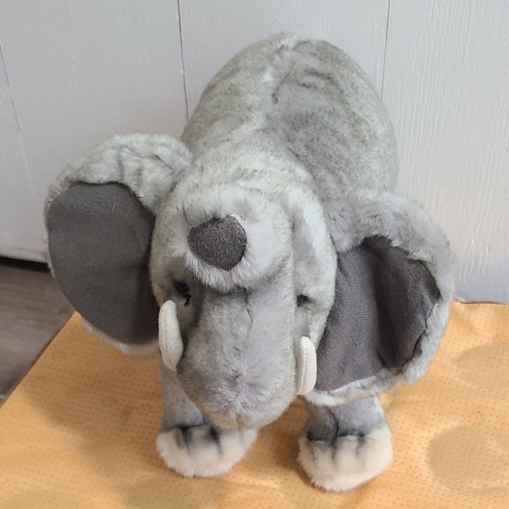 Douglas Elephant Plush Realistic Gray Stuffed Animal Cuddle Toy Safari 12”